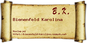 Bienenfeld Karolina névjegykártya